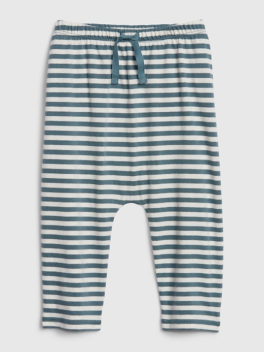 Image number 1 showing, Baby Organic Cotton Stripe Pull-On Pants
