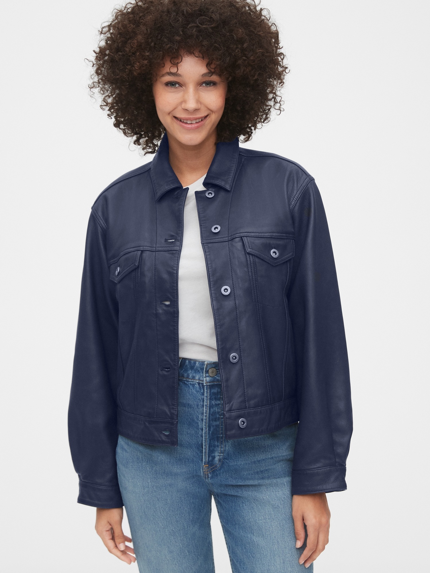 gap genuine leather jacket