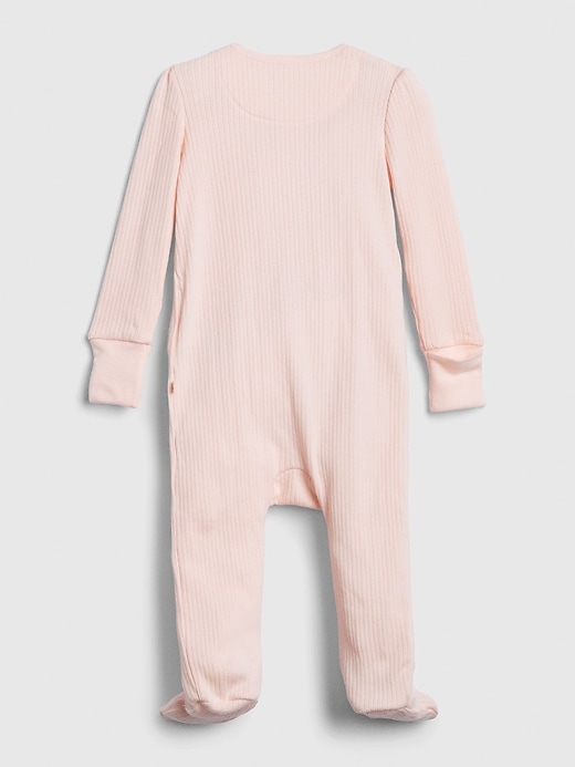 Image number 2 showing, Baby Organic Cotton Ruffle Footed One-Piece