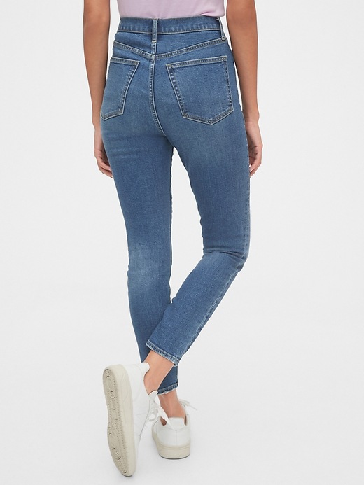 2 of 8 showing, with the color dark indigo of product Sky High True Skinny Ankle Jeans