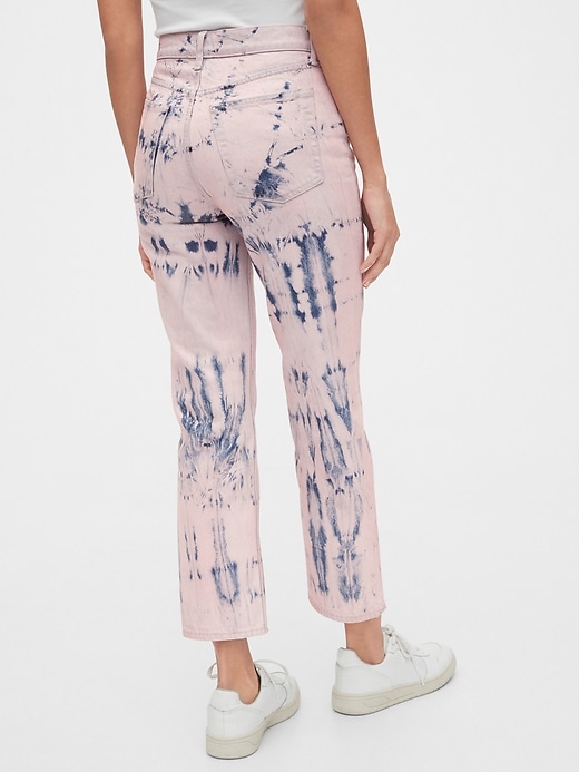 High Rise Tie-Dye Cheeky Straight Jeans