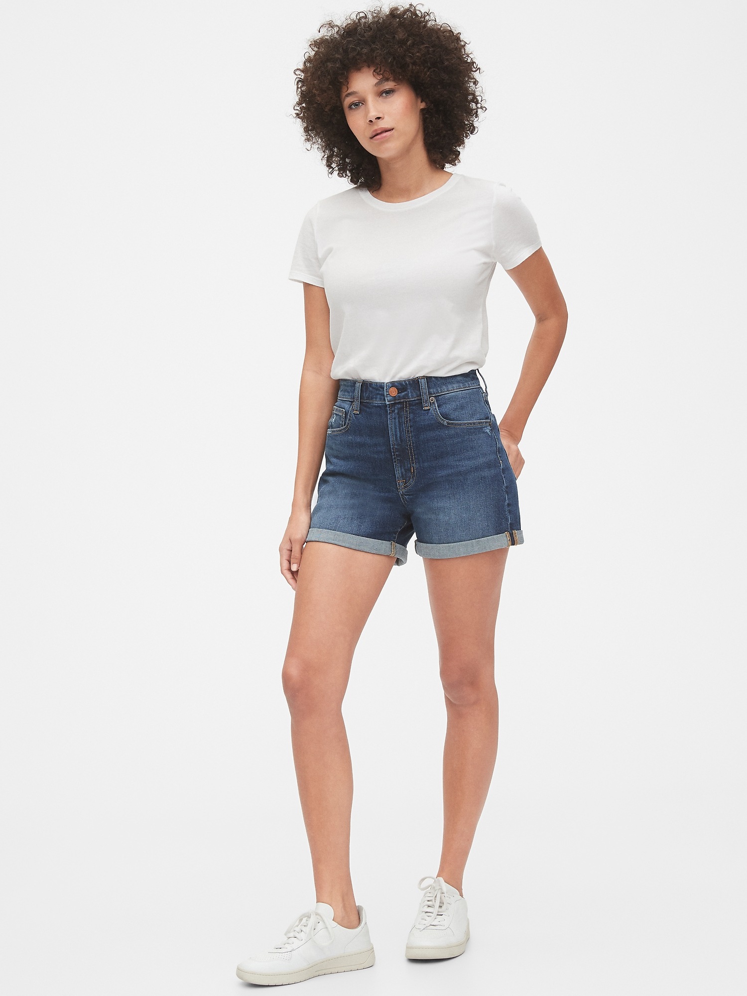 high waisted denim shorts curvy