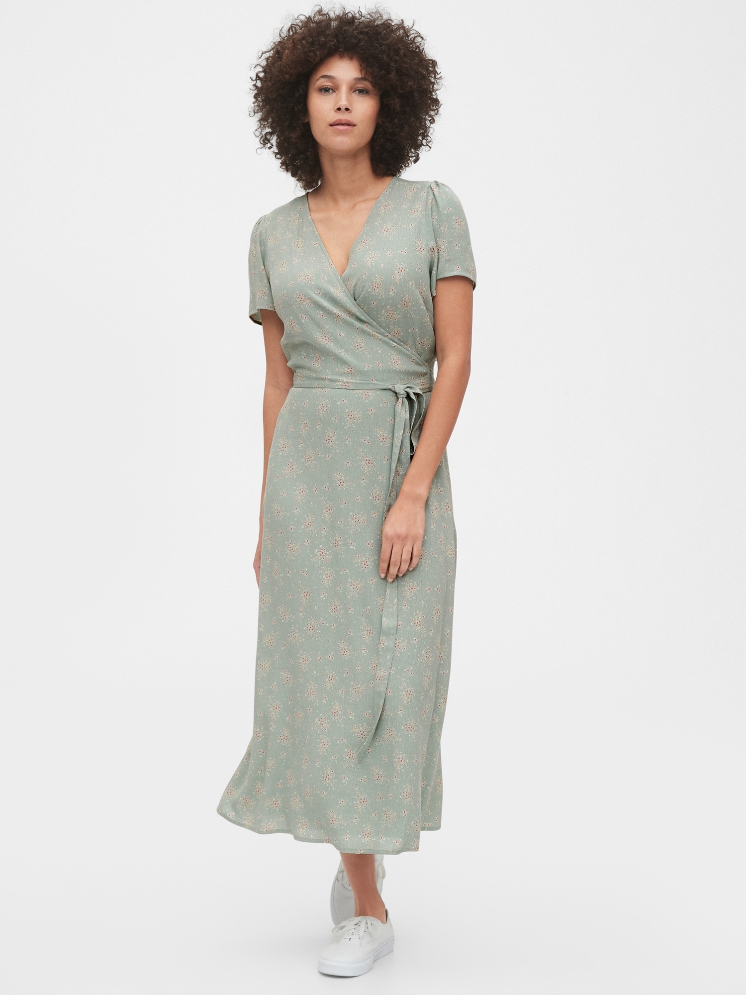 womens midi wrap dress