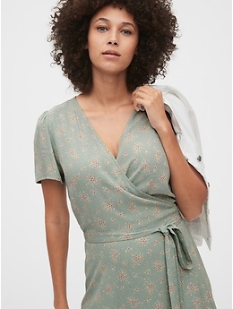 gap red wrap dress
