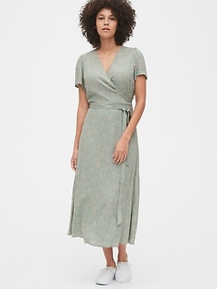 gap linen wrap dress