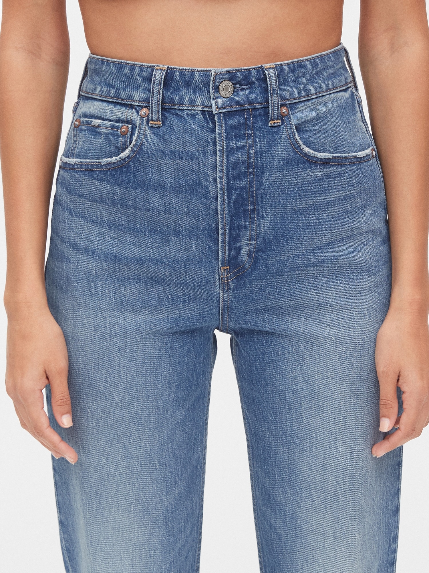gap high rise straight jeans