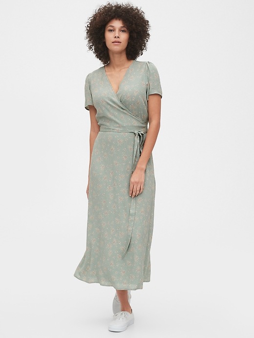 gap side button wrap dress