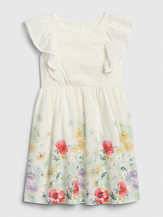 1 of 8 showing, with the color botanical floral of product Toddler Floral Ruffle Dress
