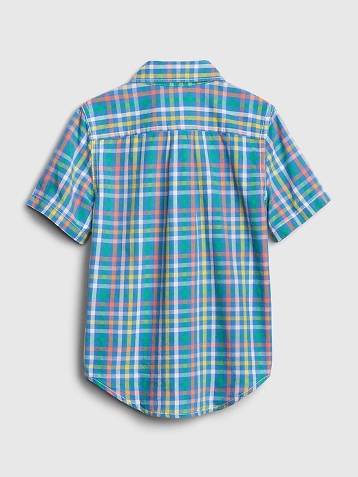 View large product image 2 of 3. Toddler Plaid Poplin Short Sleeve Shirt