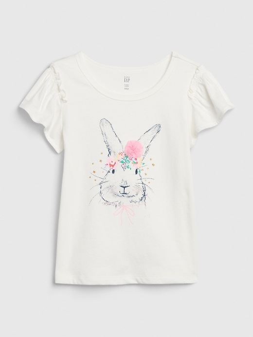 View large product image 1 of 1. Toddler Bunny Graphic Flutter T-Shirt