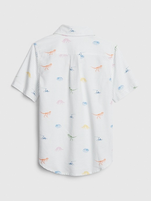View large product image 2 of 3. Toddler Dino Print Oxford Shirt