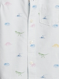 View large product image 3 of 3. Toddler Dino Print Oxford Shirt