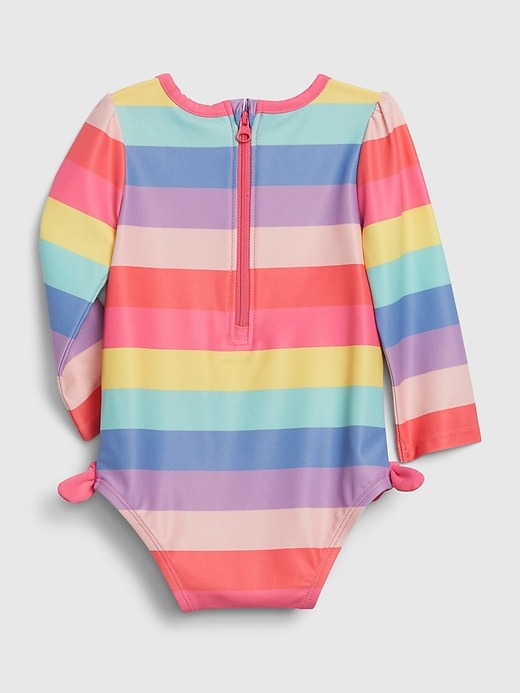 2 of 8 showing, with the color multi stripe of product Baby Gap Swim Bodysuit