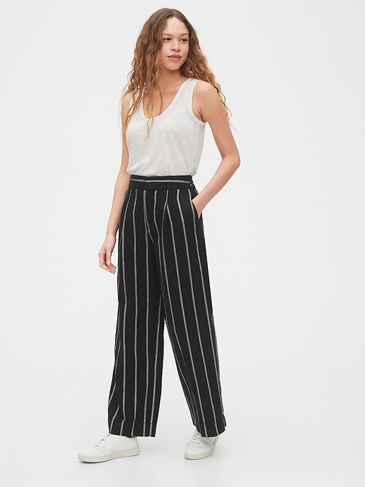Image number 3 showing, High Rise Wide-Leg Pants in Linen