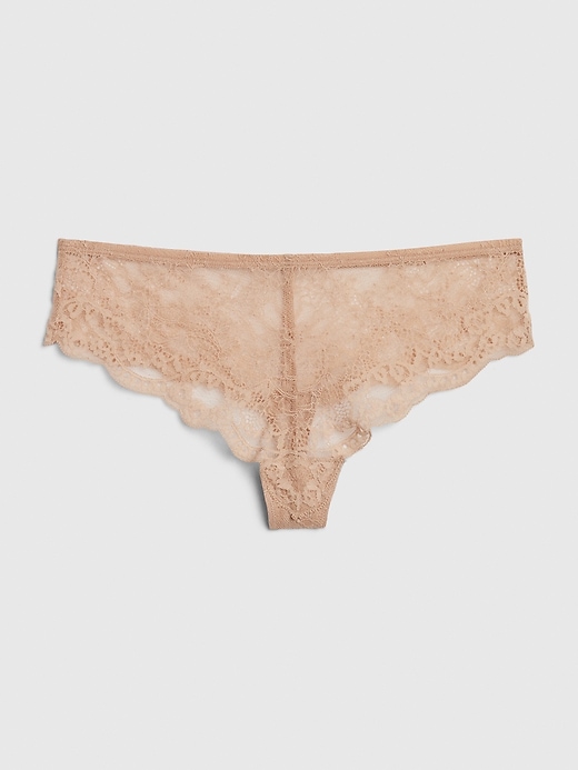 1 of 8 showing, with the color cafe au lait nude of product Lace Thong