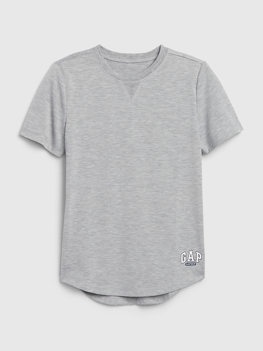 1 of 8 showing, with the color light heather gray of product Kids Gap Logo PJ T-Shirt