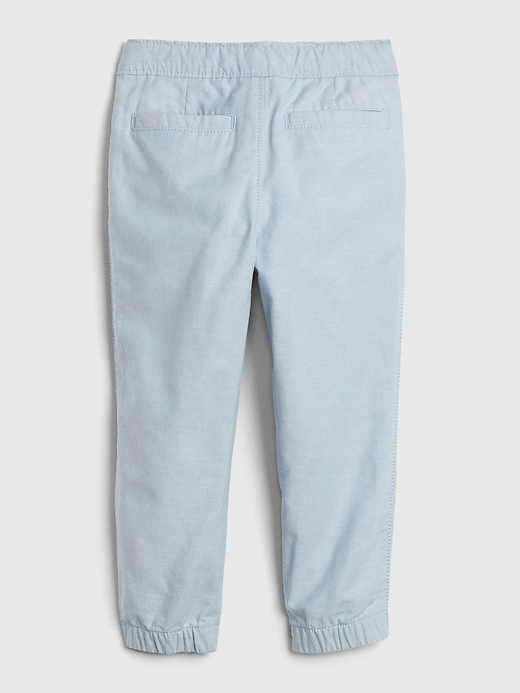 2 of 8 showing, with the color oasis blue of product Toddler Slim Twill Joggers