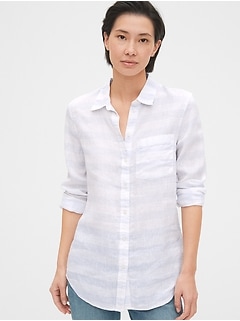 gap linen boyfriend shirt