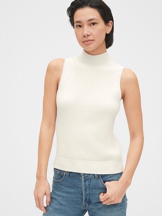 View large product image 1 of 1. Mockneck Tank Sweater