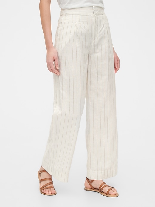 Image number 7 showing, High Rise Wide-Leg Pants in Linen