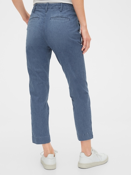 2 of 8 showing, with the color medium indigo of product Straight Leg Pants