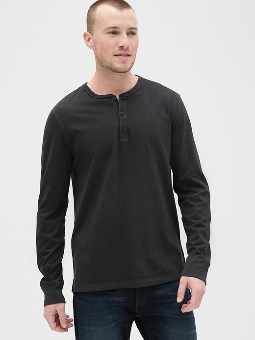 View large product image 1 of 1. Vintage Soft Henley T-Shirt