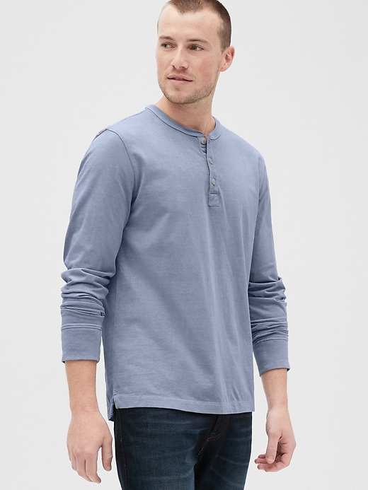 View large product image 1 of 1. Vintage Soft Henley T-Shirt