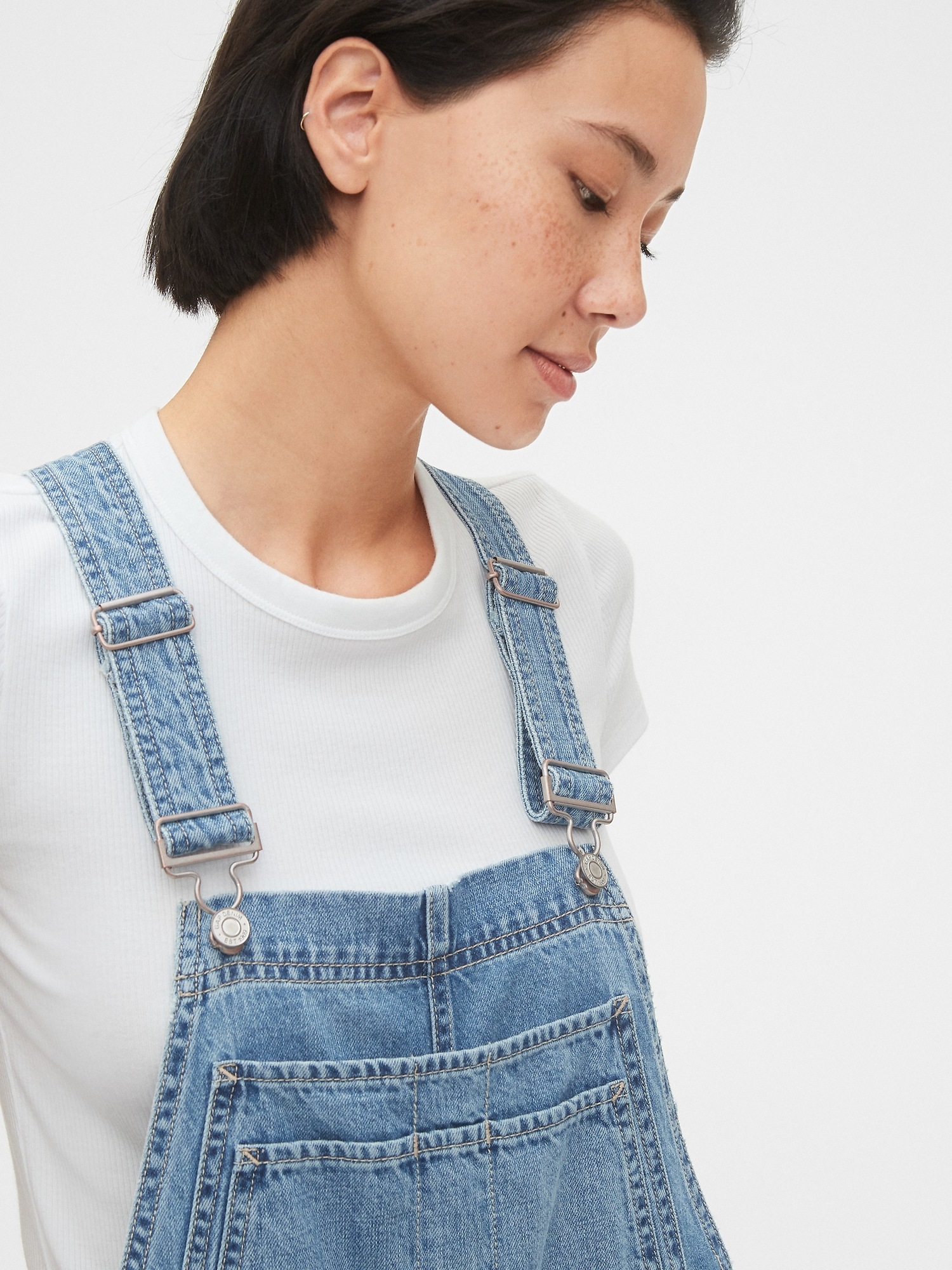 gap denim shortalls