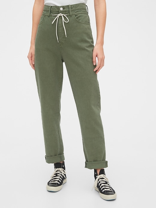 1 of 8 showing, with the color olive green of product Paperbag Boyfriend Jeans