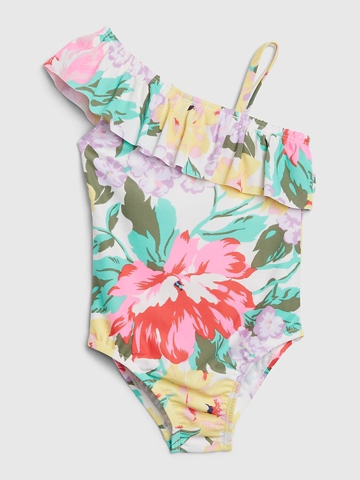 Image number 1 showing, Toddler Ruffle Floral Swim One-Piece