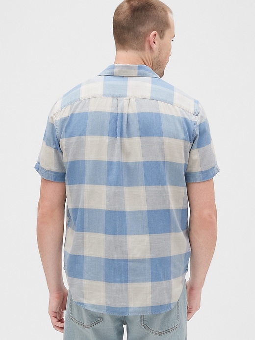 2 of 8 showing, with the color light indigo plaid of product Plaid Shirt