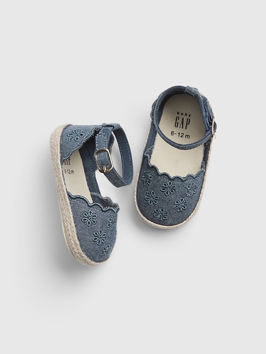 View large product image 1 of 1. Baby Chambray Eyelet Espadrille Sandals