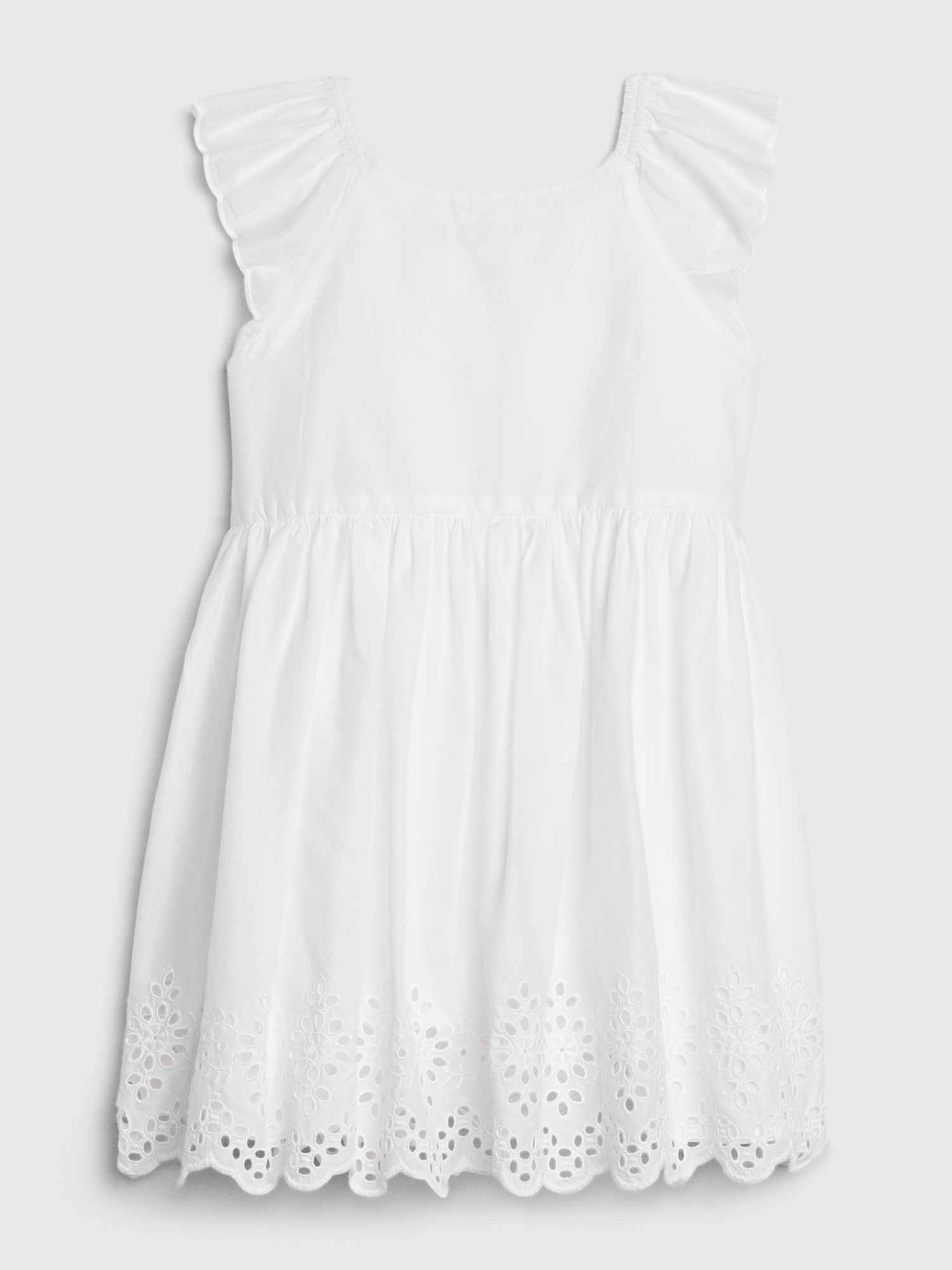 white eyelet baby dress