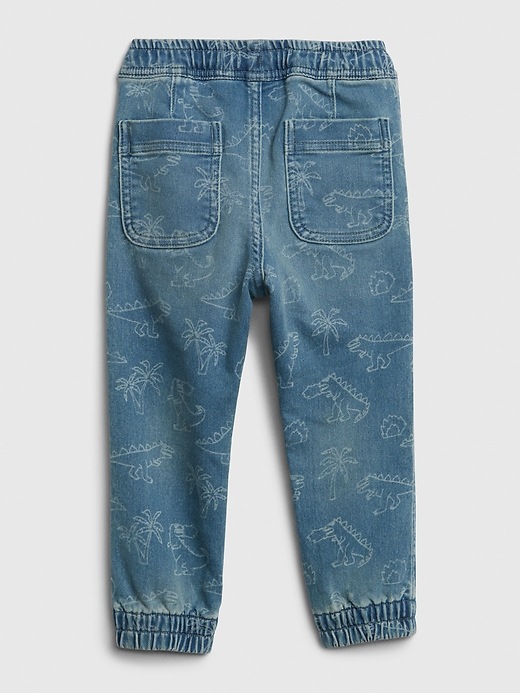 Image number 2 showing, Toddler Pull-On Denim Laser Print Jogger with Stretch
