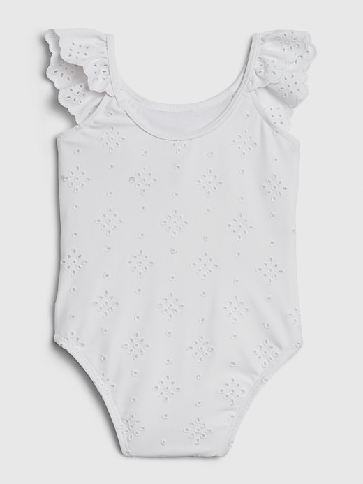 View large product image 2 of 3. Baby Eyelet Ruffle Swim One-Piece