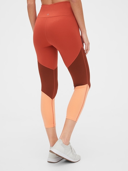 2 of 8 showing, with the color terra cotta brown of product GapFit High Rise 7/8 Leggings in Eclipse
