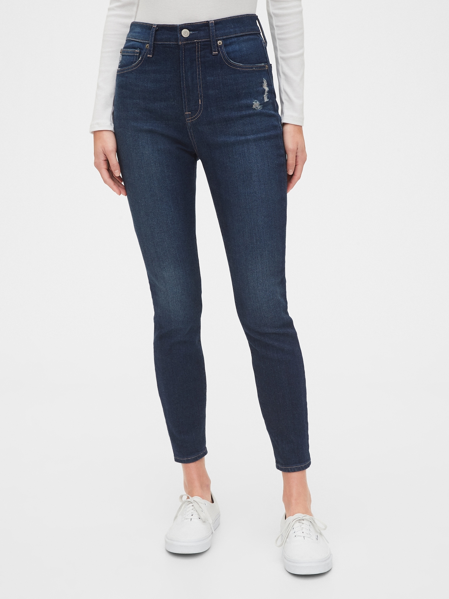 High Rise True Skinny Ankle Jeans with Secret Smoothing Pockets Gap