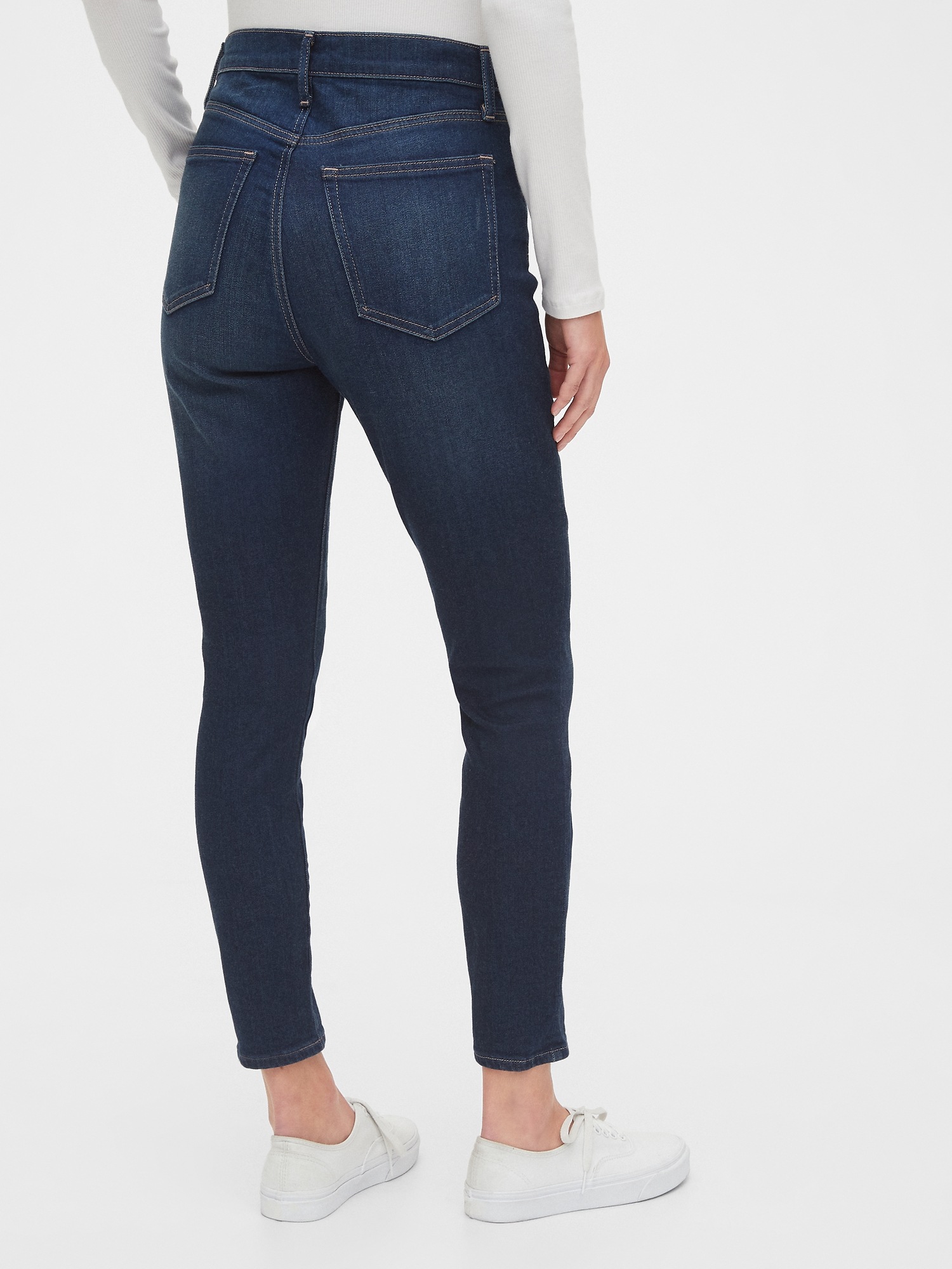 High Rise True Skinny Ankle Jeans with 