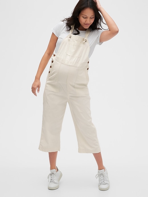 Image number 5 showing, Maternity Cropped Overalls in TENCEL&#153 Lyocell