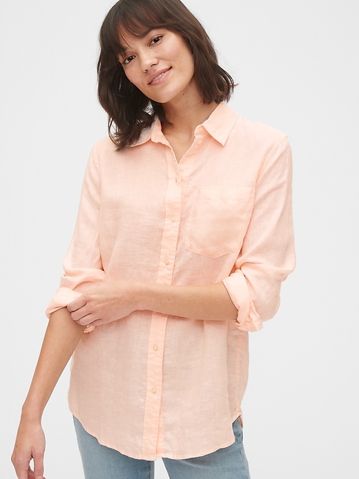 View large product image 1 of 1. Boyfriend Shirt in Linen