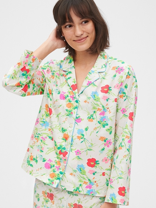 Image number 3 showing, Adult Pajama Shirt in Poplin