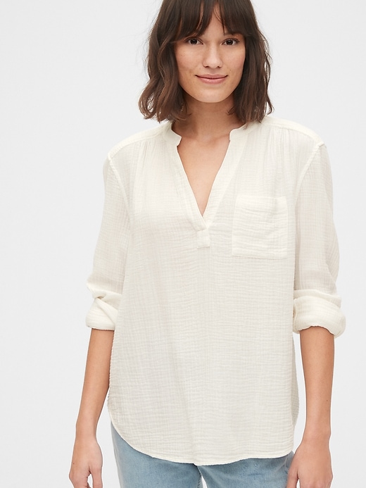 Image number 8 showing, Gauzy Popover Shirt in Cotton