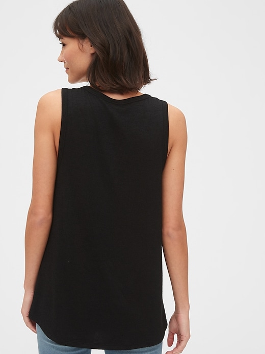 2 of 8 showing, with the color true black of product Softspun Scoopneck Tunic