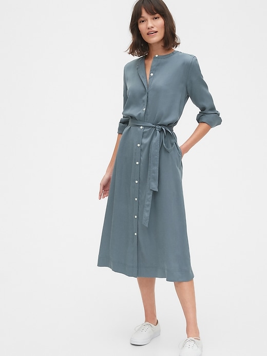 Image number 7 showing, Button Front Midi Shirtdress in TENCEL&#153