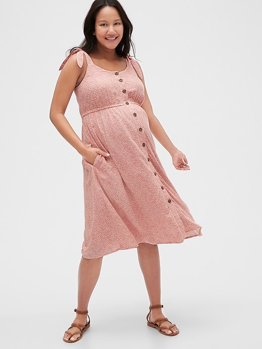 Image number 1 showing, Maternity Button-Front Tank Dress