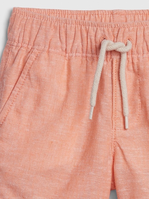 Image number 3 showing, Baby Linen Pull-On Shorts