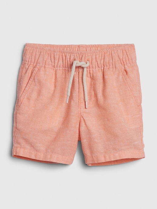 Image number 1 showing, Baby Linen Pull-On Shorts