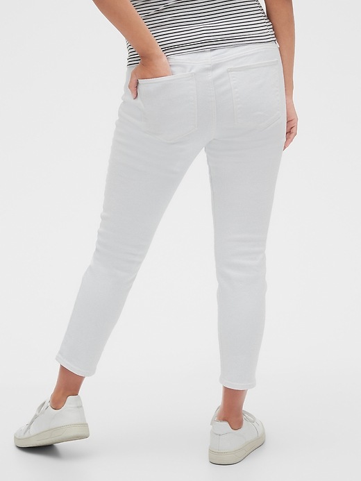 2 of 8 showing, with the color optic white of product Maternity Inset Panel True Skinny Jeans
