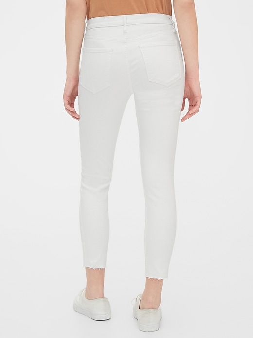 Image number 2 showing, Mid Rise True Skinny Ankle Jeans with Raw Hem