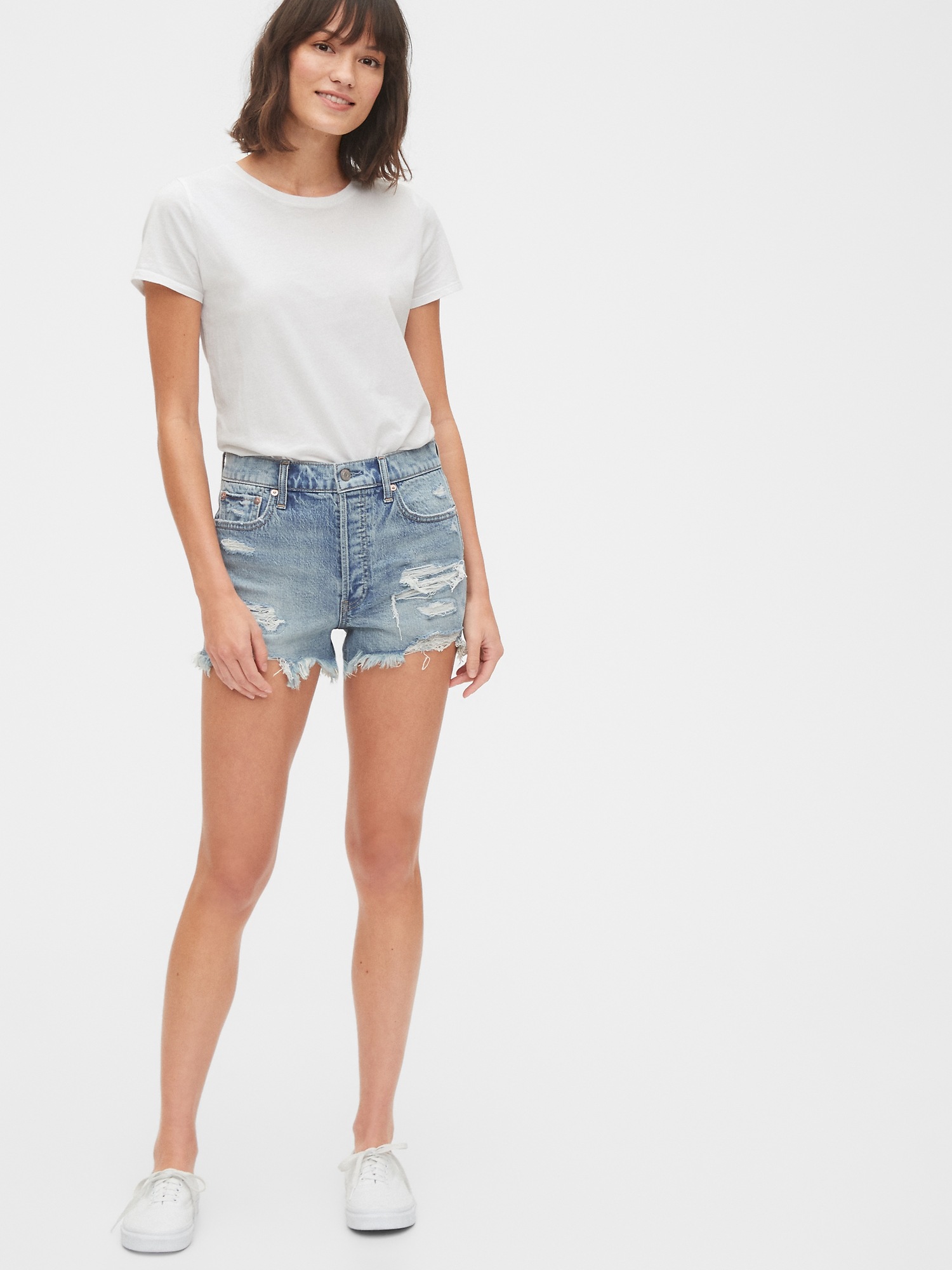 gap high waisted jean shorts